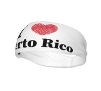 I Love Puerto Rico Headbands for Women Men Headband Wicking Athletic Sweat