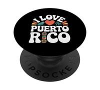 I Love Puerto Rico Heart Frog Tropical Fun PopSockets Adhesive PopGrip