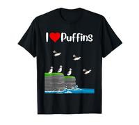 I Love Puffins Quote Atlantic Puffin Colony Puffin Lover T-Shirt