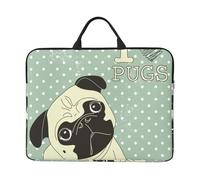 I Love Pugs, 14 Inch Laptop Sleeve, Notebook Bag Laptop Case Sleeve Briefcase with Handle