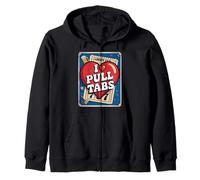 I Love Pull Tab Midwest Gambling Ticket Bingo Gamblers Zip Hoodie