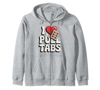 I Love Pull Tab Midwest Gambling Ticket Bingo Gamblers Zip Hoodie