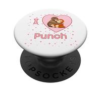 I Love Punch The Baby Monkey Hearts PopSockets Adhesive PopGrip
