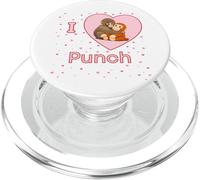 I Love Punch The Baby Monkey Hearts PopSockets PopGrip for MagSafe