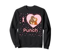 I Love Punch The Baby Monkey Hearts Sweatshirt
