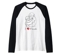 I Love Punch The Lonely Little Japanese Monkey Raglan Baseball Tee