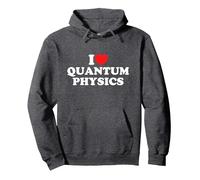 I Love Quantum Physics Pullover Hoodie, Adult Unisex, Dark Heather Grey, Large