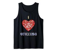 I Love Quilling Heart Paper Filigree Crafter Tank Top