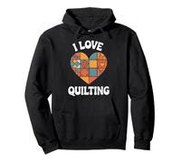 I Love Quilting Heart Patchwork Design Pullover Hoodie