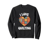 I Love Quilting Heart Patchwork Design Sweatshirt