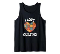 I Love Quilting Heart Patchwork Design Tank Top