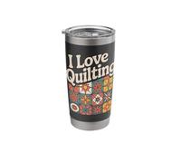 I Love Quilting Passion Retro Patchwork Craft Stainless Steel Insulated Tumbler