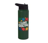 I Love Quilting Patchwork Quilt Lover Stainless Steel Insulated Water Bottle