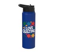 I Love Quilting Patchwork Quilt Lover Stainless Steel Insulated Water Bottle