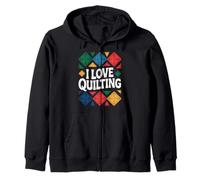 I Love Quilting Patchwork Quilt Lover Zip Hoodie