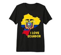 I Love Quito Hello Ecuador Map Flag Proud Ecuadorian Dad Mom Premium T-Shirt