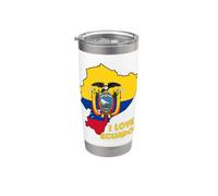 I Love Quito Hello Ecuador Map Flag Proud Ecuadorian Dad Mom Stainless Steel Insulated Tumbler