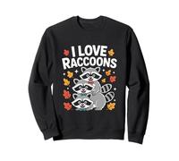 I Love Raccoons Cute Autumn Leaves Design Sweatshirt