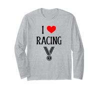 I Love Racing I Heart Racing Competitive Racing Lover Long Sleeve T-Shirt