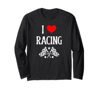I Love Racing I Heart Racing Competitive Racing Lover Long Sleeve T-Shirt