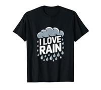 I Love Rain Weather Nature Enthusiasm Value Graphic T-Shirt, Men, Black, M