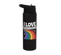 I Love Rainbows Vibrant Pride Fun Stainless Steel Insulated Water Bottle