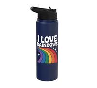 I Love Rainbows Vibrant Pride Fun Stainless Steel Insulated Water Bottle