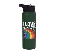 I Love Rainbows Vibrant Pride Fun Stainless Steel Insulated Water Bottle