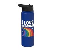 I Love Rainbows Vibrant Pride Fun Stainless Steel Insulated Water Bottle