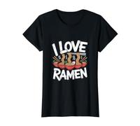 I Love Ramen Chopsticks Noodles Bowl Value Graphic T-Shirt, Women, Black, S
