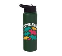I Love Rats Colorful Rodent Design Stainless Steel Insulated Water Bottle