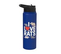 I Love Rats Cute Rodent Pet Lover Stainless Steel Insulated Water Bottle