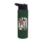 I Love Rats Cute Rodent Pet Lover Stainless Steel Insulated Water Bottle