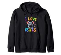 I Love Rats Rat Lover Zip Hoodie