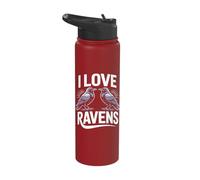 I Love Ravens Enthusiast Design Stainless Steel Insulated Water Bottle