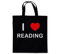 I Love Reading - Black Cotton Tote Bag