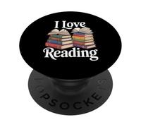 I Love Reading Book Enthusiast Bookworm Joy PopSockets Adhesive PopGrip