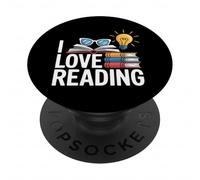 I Love Reading Book Lover Bibliophile Library PopSockets Adhesive PopGrip