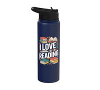 I Love Reading Book Lover Books Library Reader Stainless Steel Insulated Water Bottle