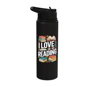 I Love Reading Book Lover Books Library Reader Stainless Steel Insulated Water Bottle