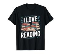 I Love Reading Book Lover Enthusiast Value Graphic T-Shirt, Men, Black, S