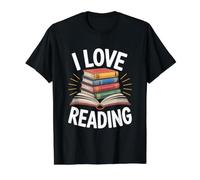 I Love Reading Book Lovers Value Graphic T-Shirt, Men, Black, L