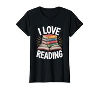 I Love Reading Book Lovers Value Graphic T-Shirt, Women, Black, XS