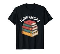 I Love Reading Book Stack Literature Lover Value Graphic T-Shirt