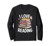 I Love Reading Book Stack Owl Enthusiast Long Sleeve T-Shirt
