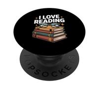 I Love Reading Enthusiast Book Stack Design PopSockets Adhesive PopGrip