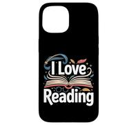 I Love Reading Open Book Magic Bookworm Library Case for iPhone 15