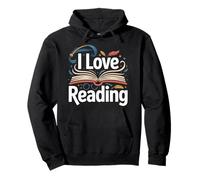 I Love Reading Open Book Magic Bookworm Library Pullover Hoodie
