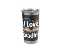 I Love Reading Open Book Magic Bookworm Library Stainless Steel Insulated Tumbler