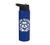 I Love Reading Passionate Book Lover Stainless Steel Insulated Water Bottle